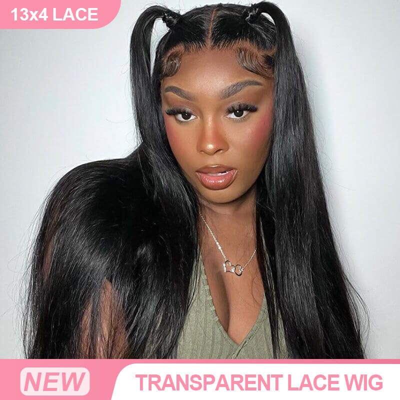 Aligrace 13x4 Transparent Lace 100% Virgin Human Hair Straight Wig for Black Women