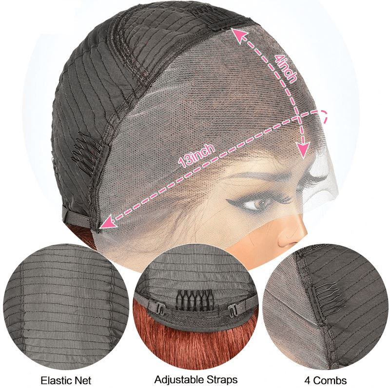 Aligrace 13x4 Lace Body Wave Human Hair Wig Reddish Brown