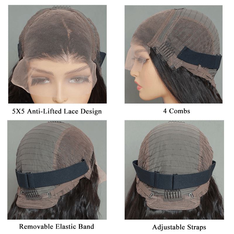 Aligrace 5x5 Breathable Lace Long Wig With Pre Plucked Natural Hairline