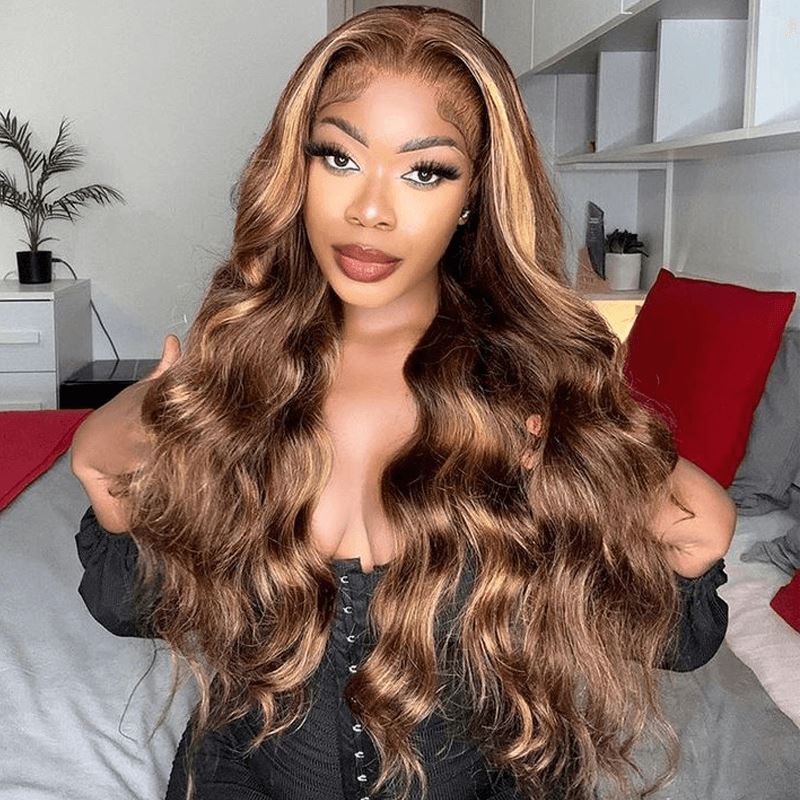 Ali Grace 13x4 Lace Front Body Wave Highlight Color High Quality Ladies Wigs