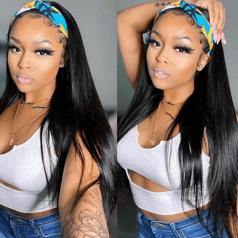 Aligrace Headband Straight Human Hair Wigs