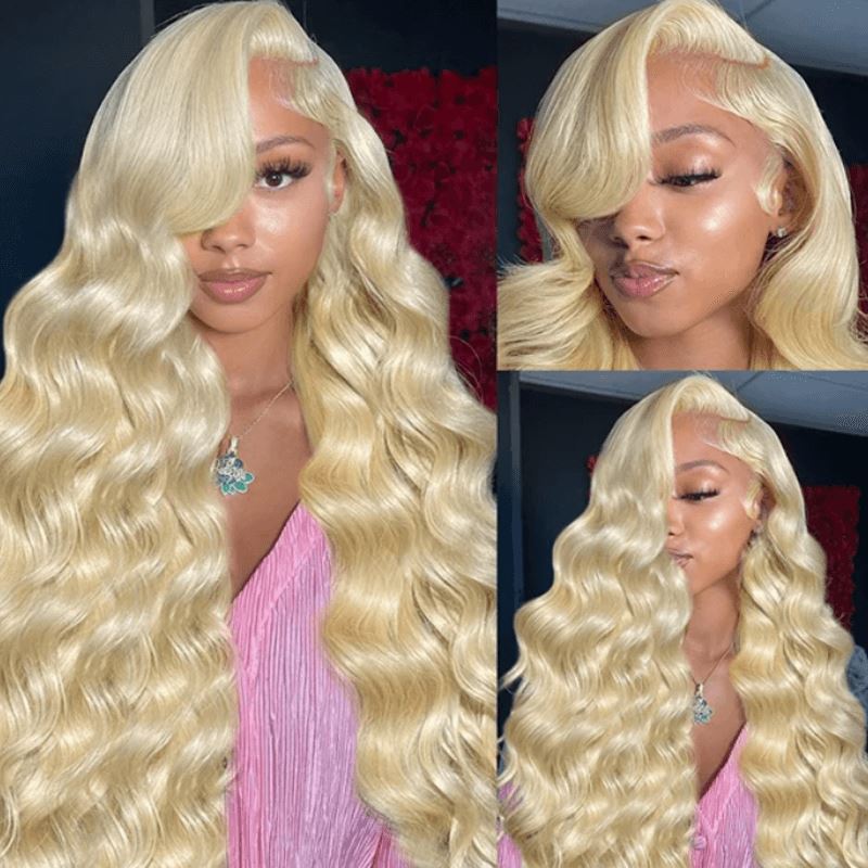 Aligrace 13X4 Frontal Lace Body Wave Wigs Blonde Color
