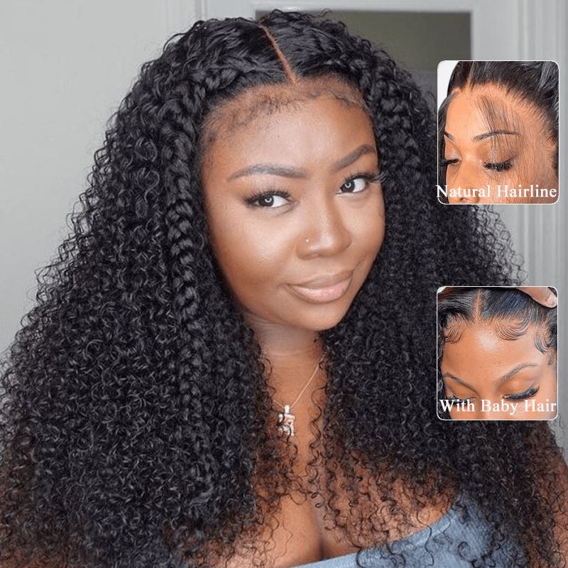 Aligrace 4x4 Lace Closure Curly Human Hair Wigs