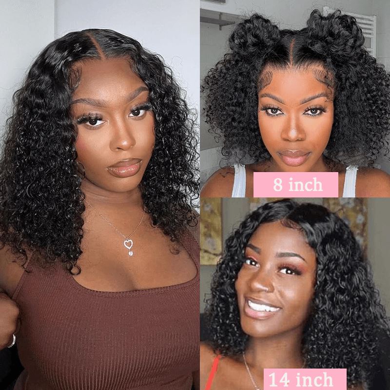Ali Grace 13x4 Lace Short Bob Curly Natural Brazilian Hair Wigs