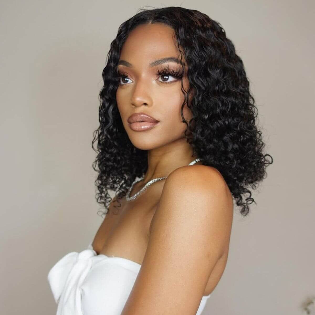 Aligrace 13x4 Lace Frontal Super Secure Water Wave Short Bob Wig Real Ear To Ear