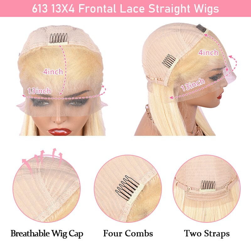 Ali Grace 13x4 Lace Front Straight Hair Wig Wigs Blonde Color