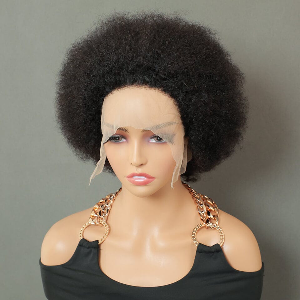 Aligrace 8 inch 13x1 Transparent Lace Front Natural Color Afro wig