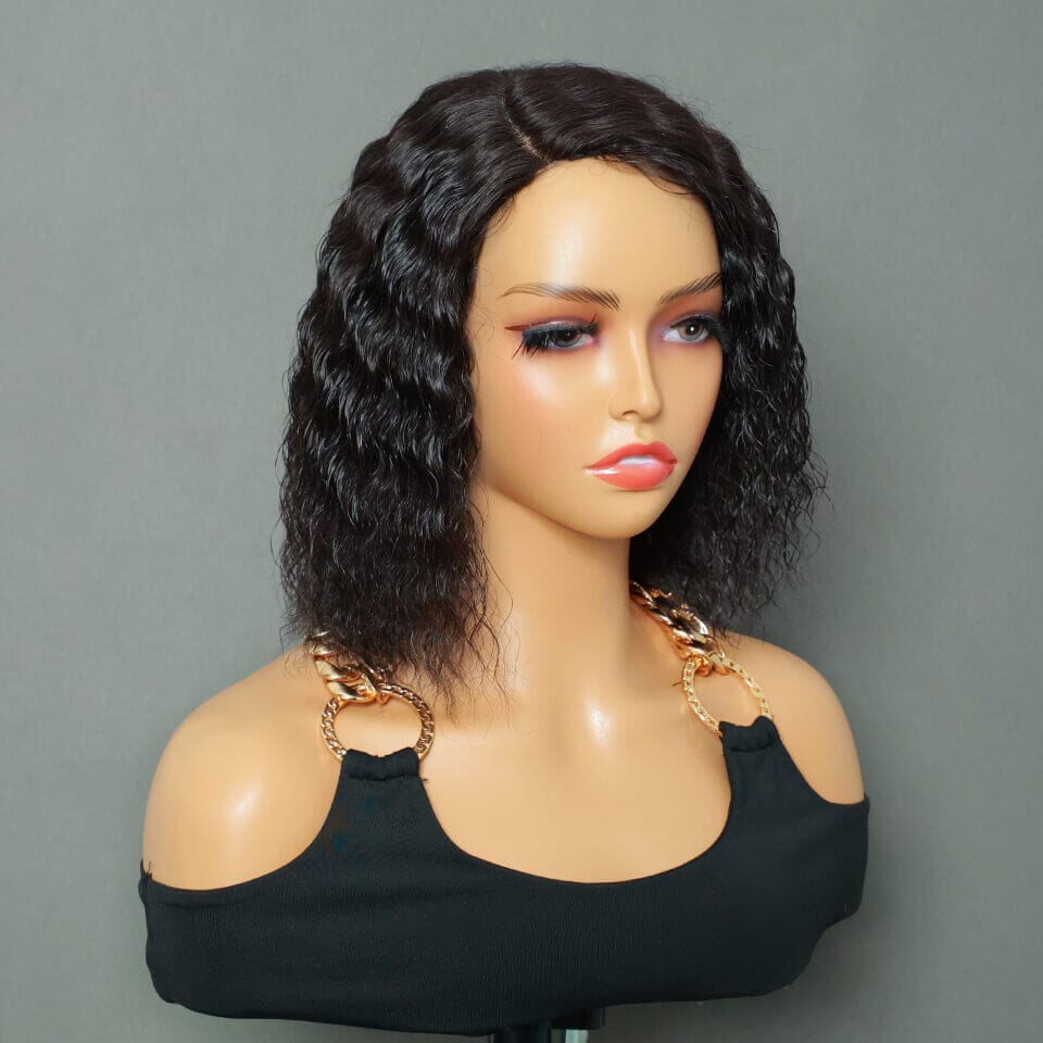 Aligrace 4x1 Side Part Wigs 8inch Natural Color 100% Human Hair wig