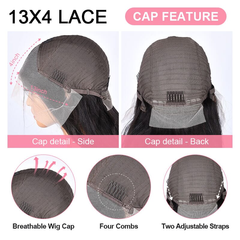 Aligrace 13x4 Transparent Lace 100% Virgin Human Hair Straight Wig for Black Women