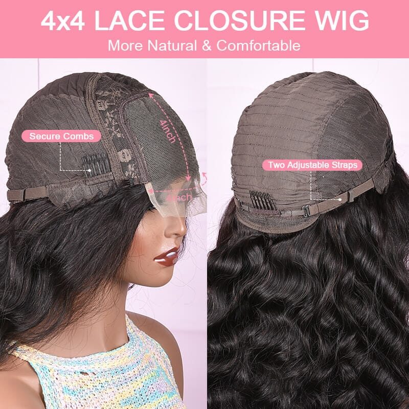 Aligrace 4x4 Lace Body Wave Human Hair Wigs