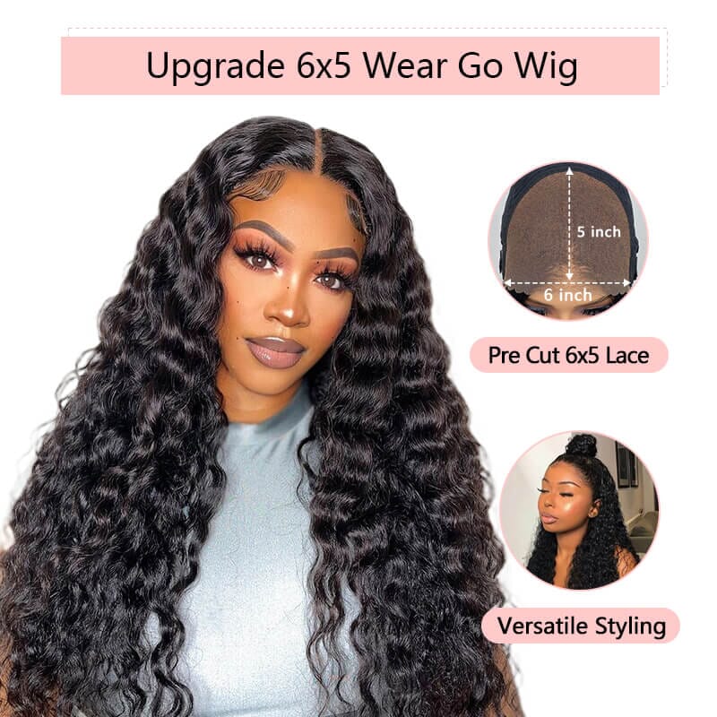 Aligrace 6x5 Pre-Everything Wear & Go Water Wave Beginner Friendly Wig