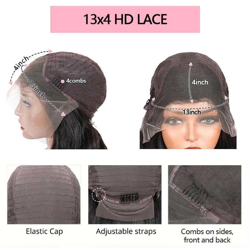 Aligrace Hair 13x4 HD Lace Short Bob Curly Wigs