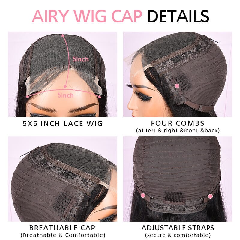 Ali Grace 5x5 Lace Closure Body Wave Human Hair Wigs