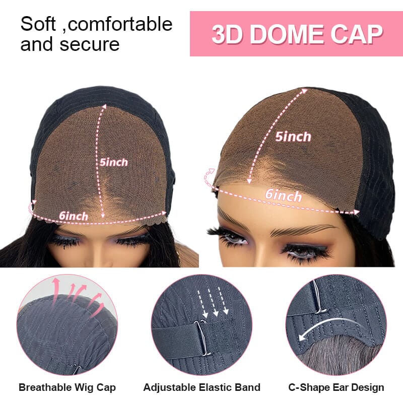 Aligrace 6x5 Pre-Cut Lace Wear Go Glueless Body Wave C Part Short BoB Wig