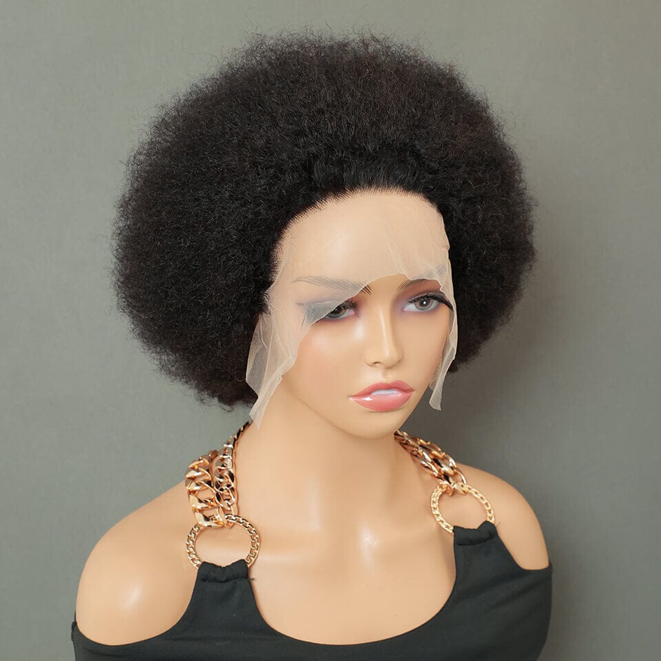 Aligrace 8 inch 13x1 Transparent Lace Front Natural Color Afro wig