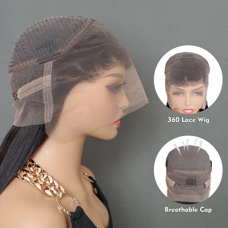 Aligrace High Quality Natural Color Straight 360 Lace Front Wig