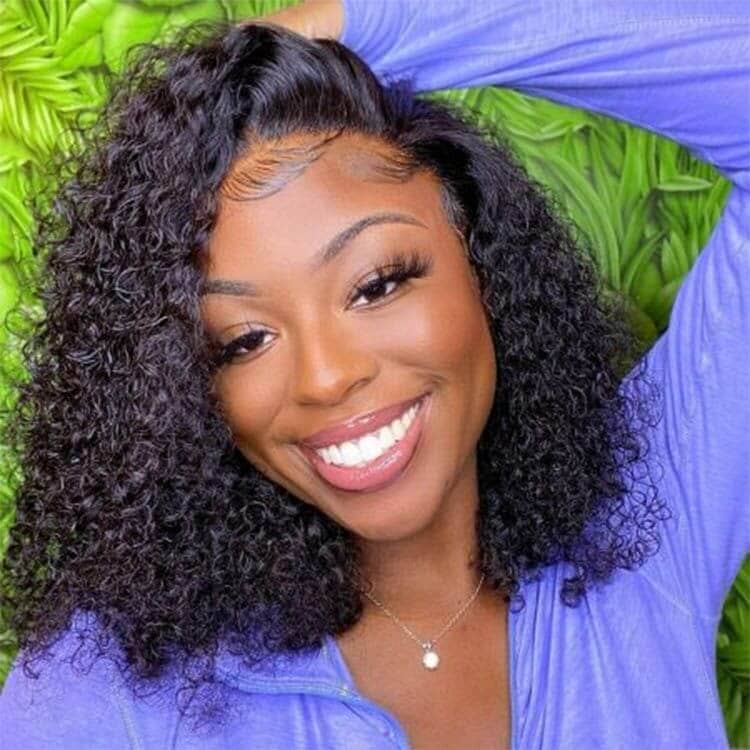 Aligrace Hair Curly 5X5 Skinlike Real HD Lace Human Hair Bob Wigs