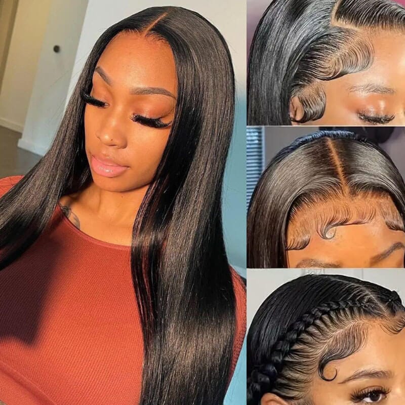 Aligrace 5x5 HD Lace Front Straight Wigs Natural Black HD Lace Wig AliGrace
