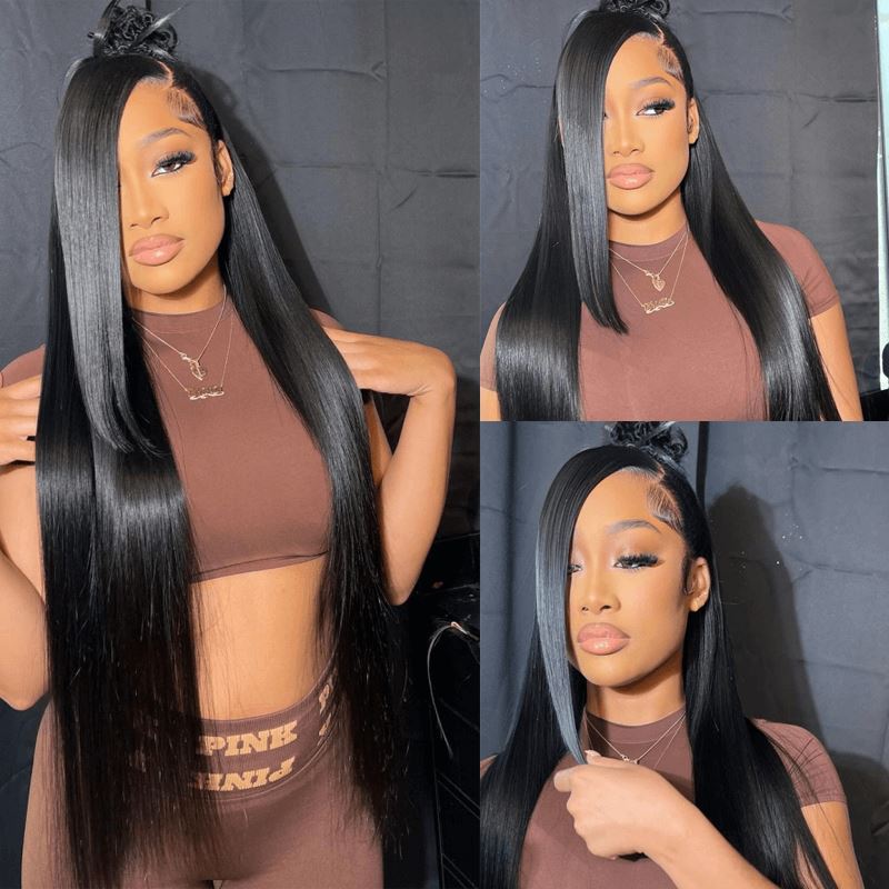Aligrace Brazilian 4x4 Lace Closure Straight Human Hair Wigs