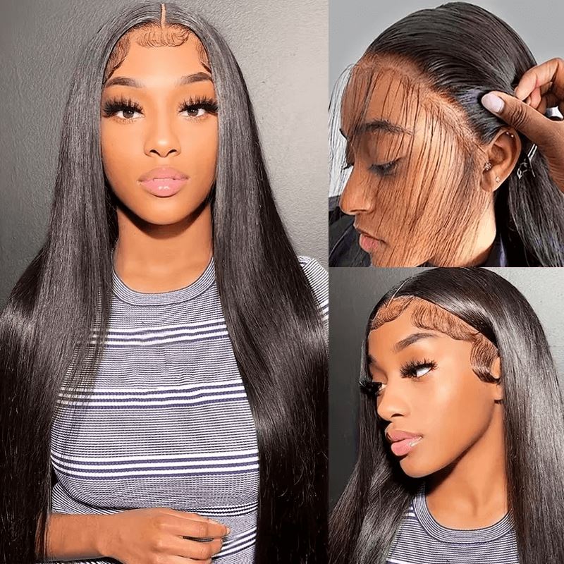 Aligrace Brazilian 4x4 Lace Closure Straight Human Hair Wigs
