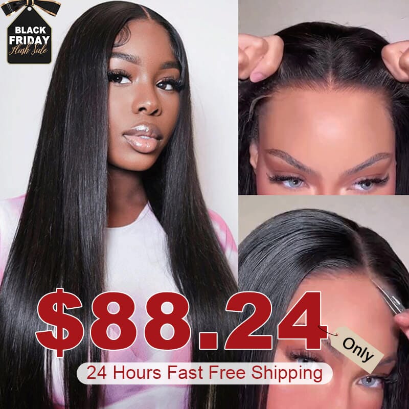 Black Friday Flash Sale 16 inch Straight 6x5 Wear Go Glueless Wig