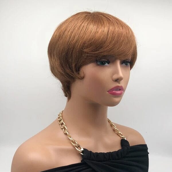 Aligrace Machine Made Straight Short Bob Wigs #30 Brown Color