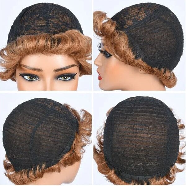 Aligrace Machine Made Straight Short Bob Wigs #30 Brown Color