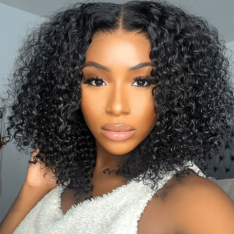 Ali Grace 13x4 Lace Short Bob Curly Natural Brazilian Hair Wigs