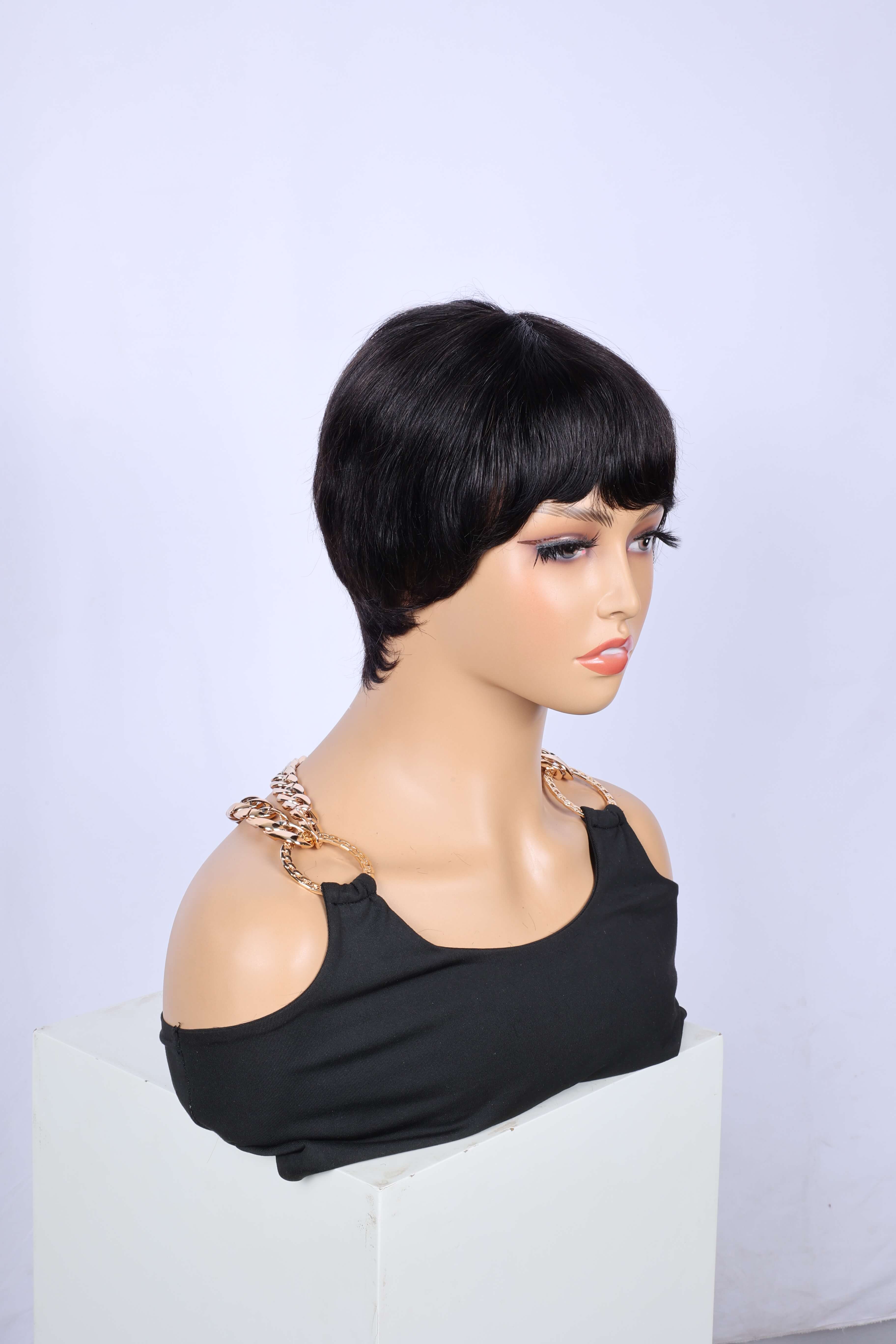 Aligrace Natural Color 6 inch Machine Made wigs