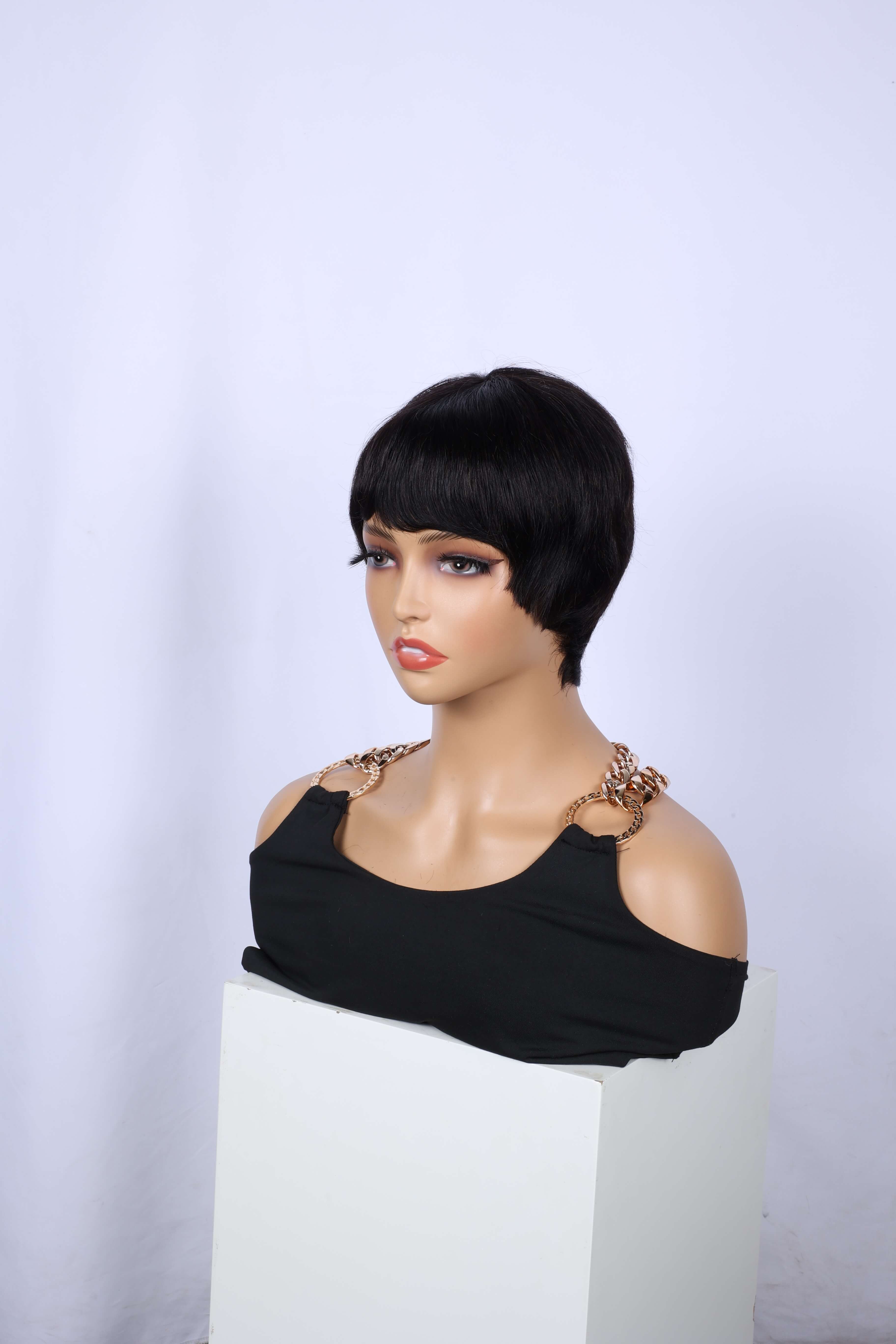 Aligrace Natural Color 6 inch Machine Made wigs