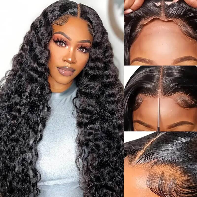 Aligrace 5x5 Lace Jerry Curly Wear & Go Pre-Cut Glueless Wig