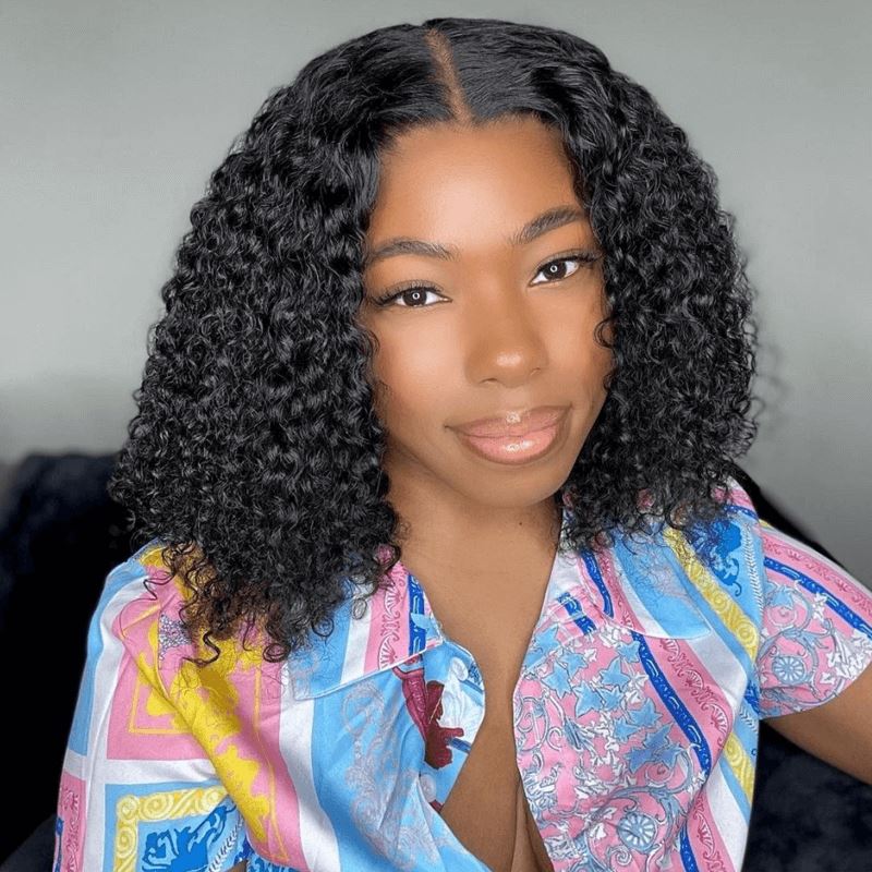 Ali Grace 13x4 Lace Short Bob Curly Natural Brazilian Hair Wigs