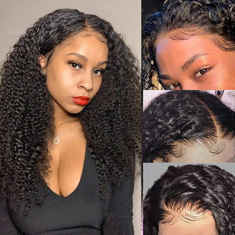Aligrace Hair 5X5 HD Lace Curly Wig Natural Black