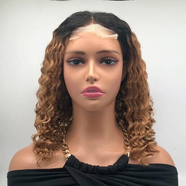 Aligrace Hair 4X4 Lace Closure Deep Wave Bob Wigs AliGrace
