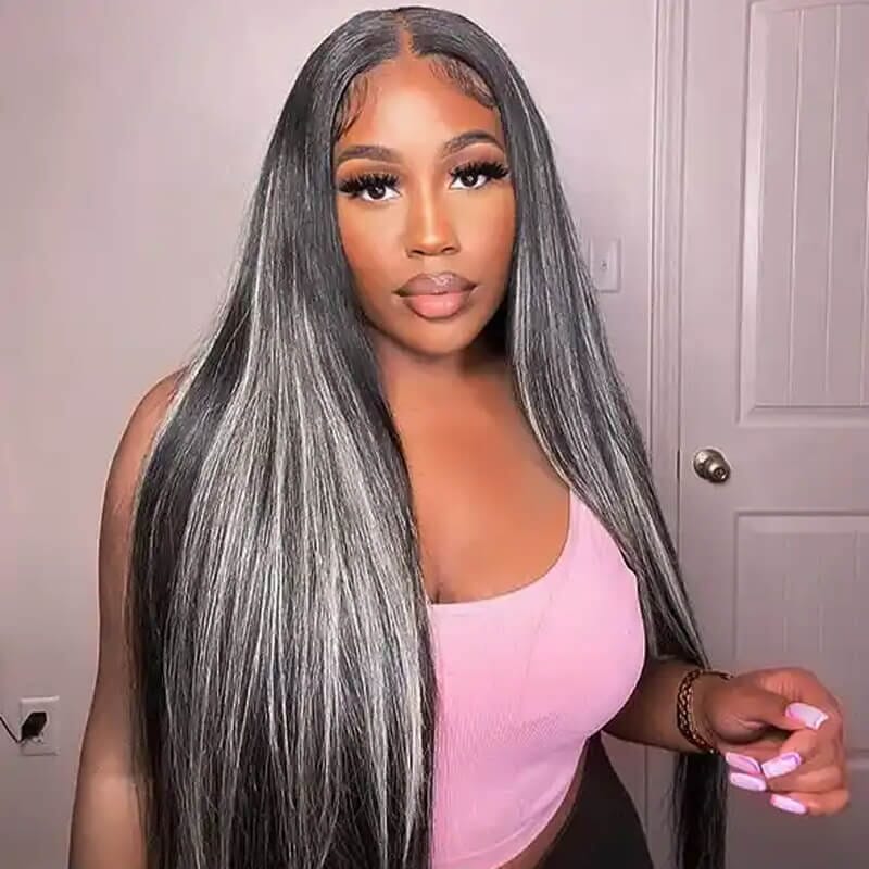 Aligrace 13x4 Lace Straight Wigs P1B/613 Color Ombre Human Hair Wigs AliGrace