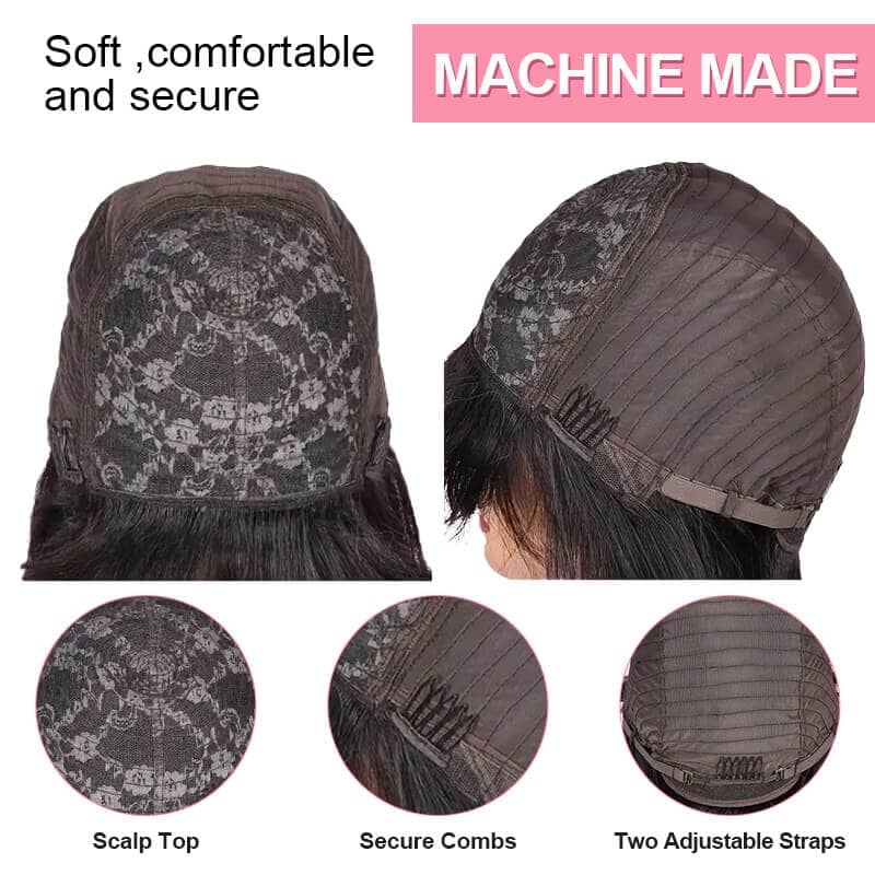 Aligrace Machine Made Body Wave Wig with Bangs