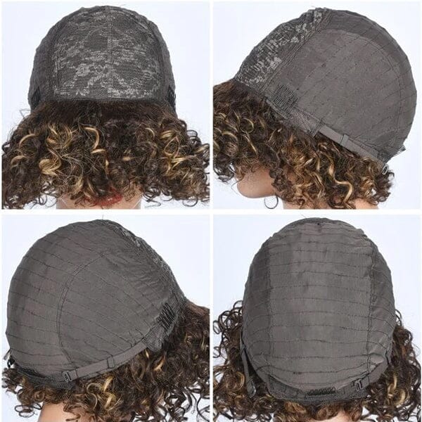 Aligrace Machine Made Water Wave Wigs With Bangs #P4/27 Color