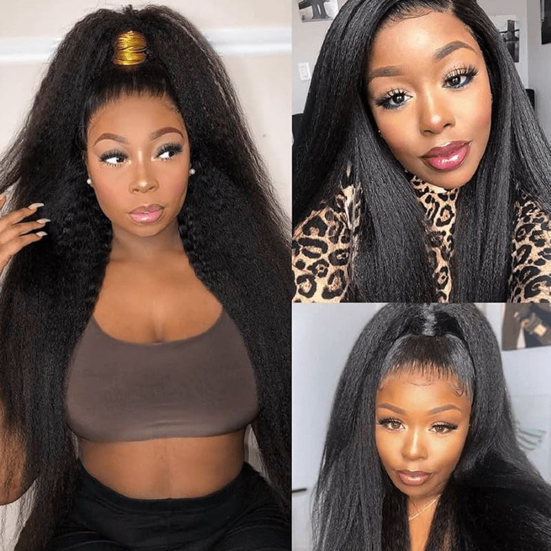 Aligrace Yaki Straight High Density 360 Transparent Lace Front Wig