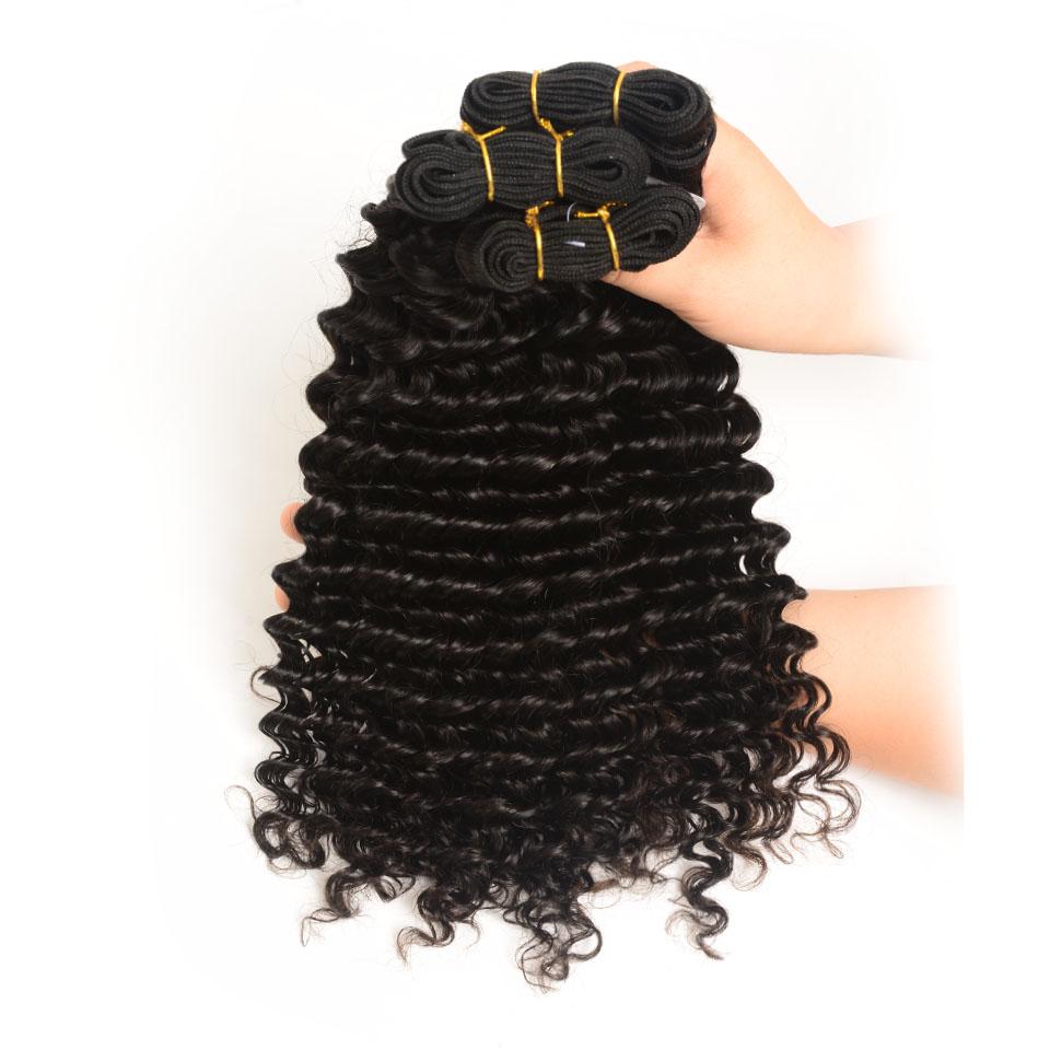 Ali Grace Deep Wave Hair Bundles 3 Pcs With 13x4 Lace Frontal