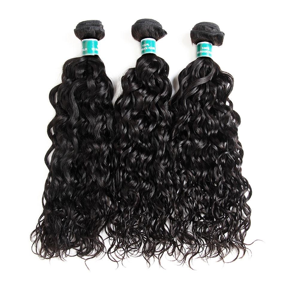 Ali Grace Water Wave Hair Bundles 3 Pcs with 13x4 Lace Frontal