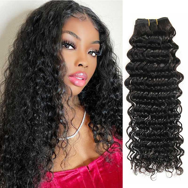Ali Grace 12A Grade Deep Wave Curly Hair 1 Piece 100% Virgin Human Hair Bundles Deep Wave Hair Bundles AliGrace 10 Peruvian