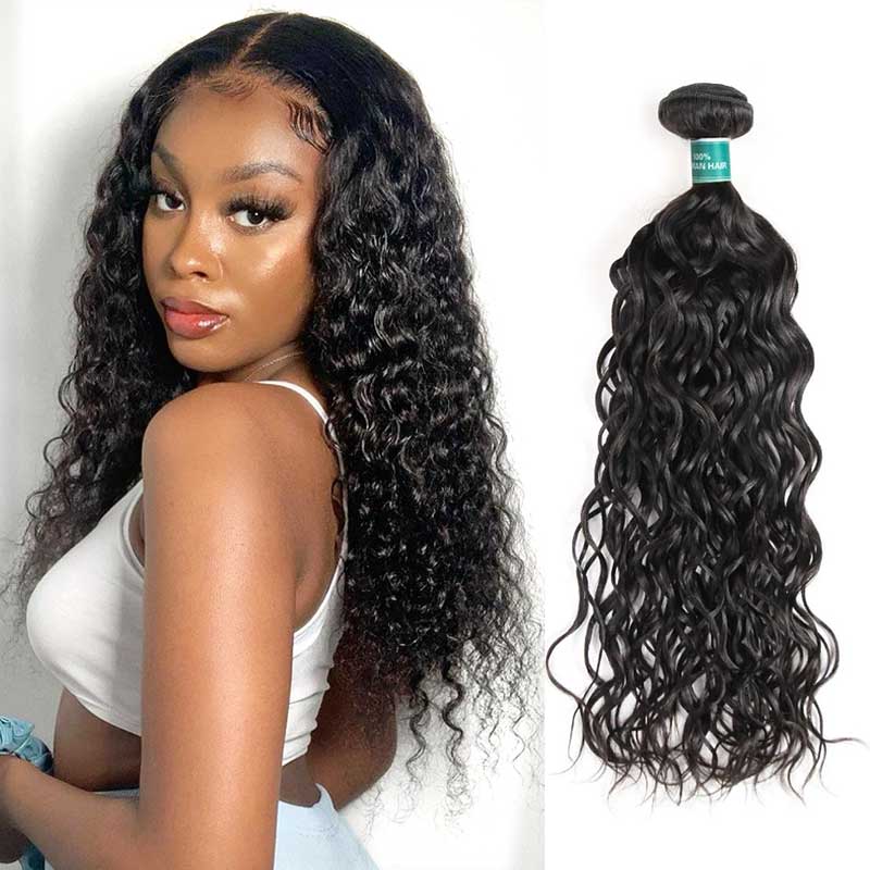 Water Wave Hair Bundles 1 Piece 100% Real Human Hair Bundles Unprocessed Water Wave Hair Weaves Water Wave Hair Bundles AliGrace 10 Peruvian