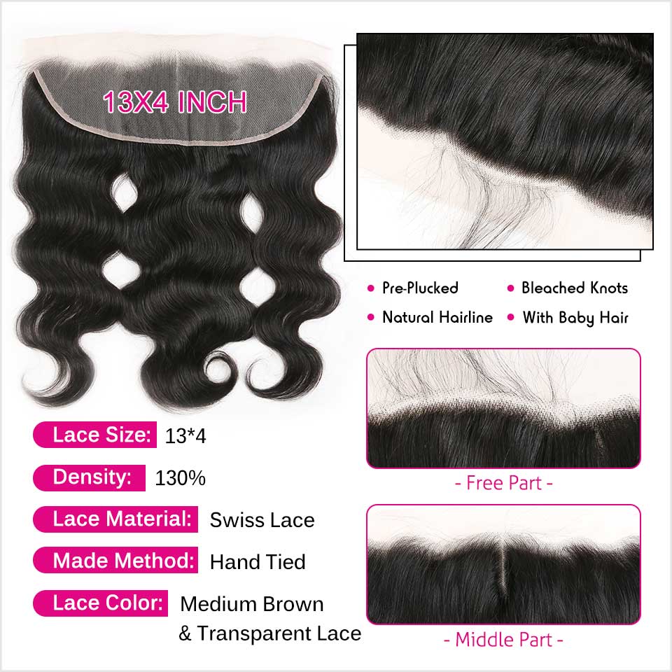 Brazilian Body Wave 13X4 Lace Frontal-3