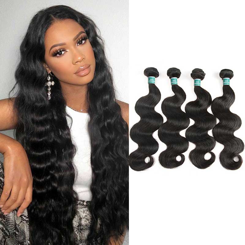 Ali Grace 12A Grade Body Wave Human Hair Weave 100% Unprocessed Virgin Human Hair 4 Bundles Body Wave Hair Bundles AliGrace 10121416 Brazilian
