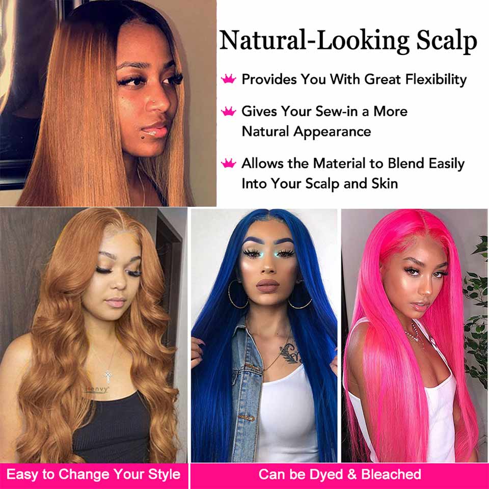 Aligrace 4x4 Lace Closure Straight Human Hair Wigs T1b/30# Color