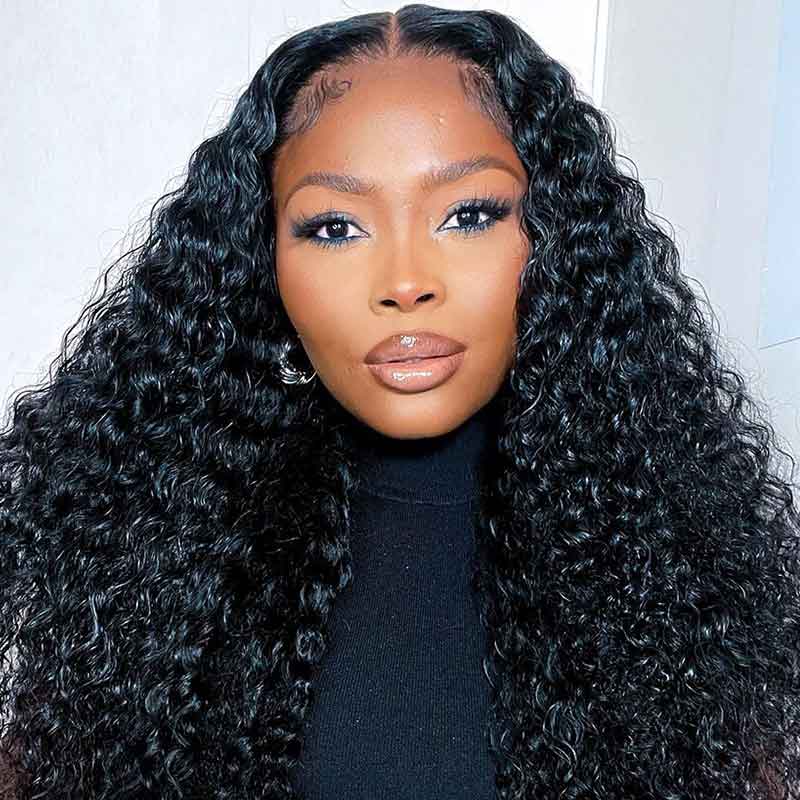 Aligrace T Part Lace Water Wave Human Hair Wigs