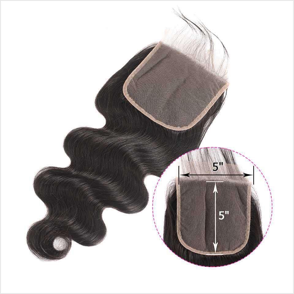 Body Wave 4*4 HD Lace Closure Free part 5*5 16inch-20inch Unprocessed Virgin Human Hair 5*5 Lace Closure No Shedding Peruvian 4*4 Lace Closure AliGrace