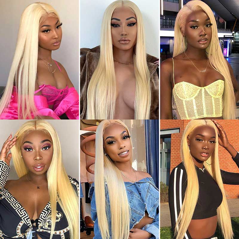 Ali Grace Hair Straight Weave Hairstyles 13x4 Ear To Ear 613 Blonde Lace Frontal 613 Blonde Hair AliGrace