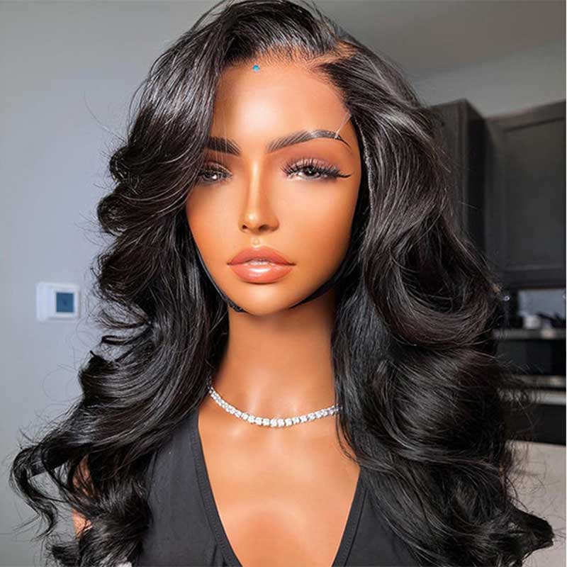 Aligrace High Quality Brazilian Virgin Hair Natural Color Body Wave Transparent Lace Wigs