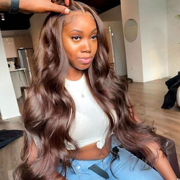 Aligrace 13x4 Lace Body Wave Wigs #4 Dark Brown Chocolate Color